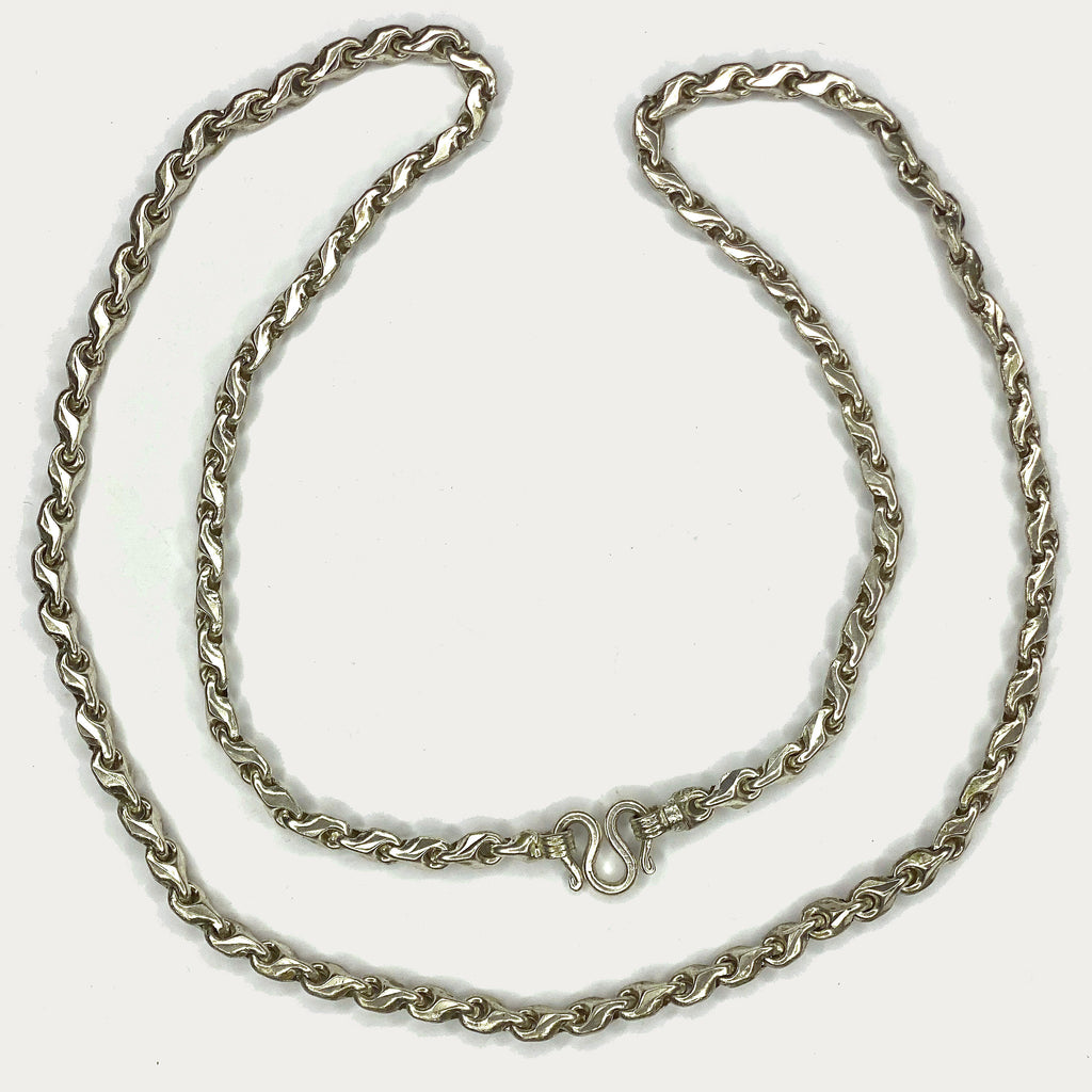 Teardrop Link Necklace - Handmade Silver 1oz Chain