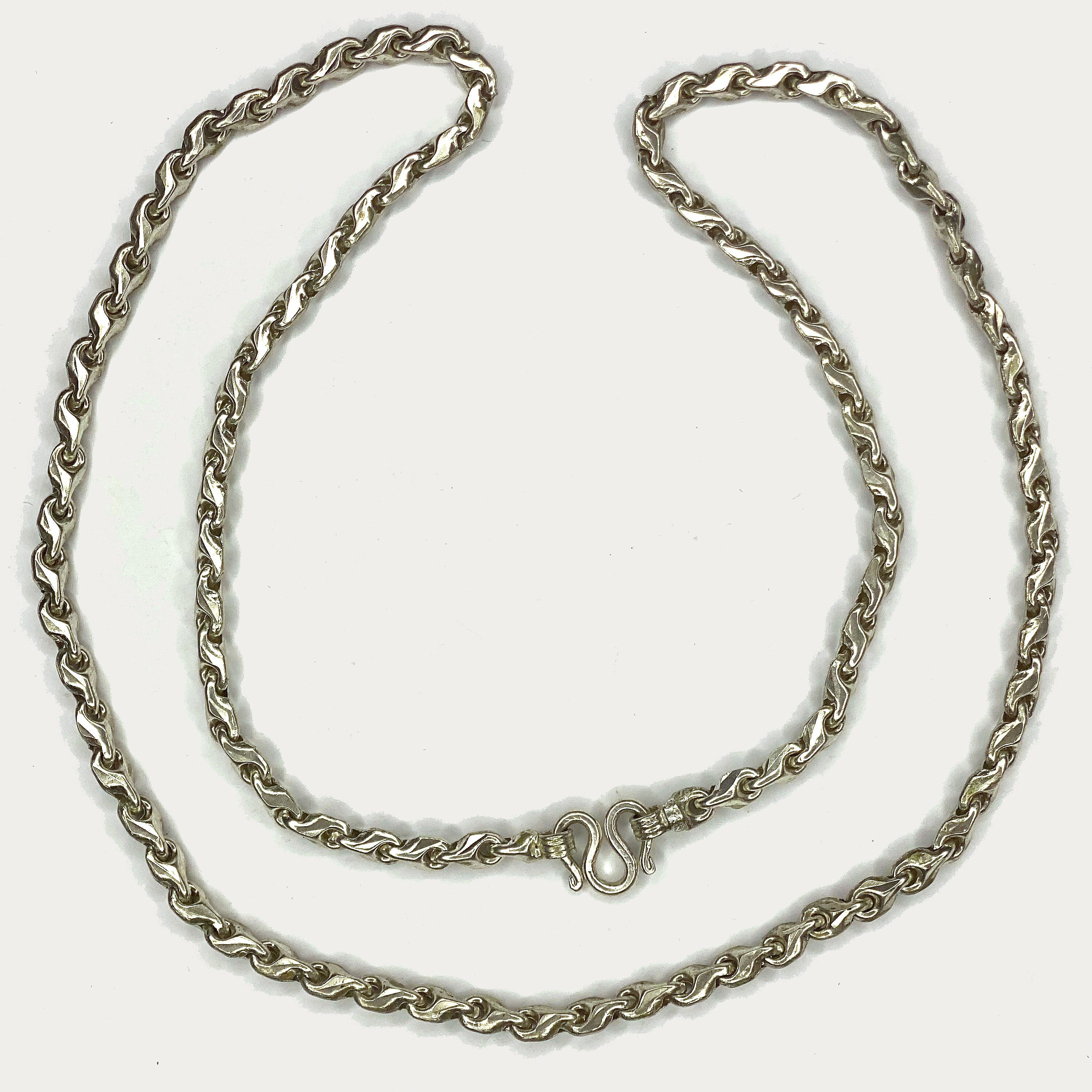 Teardrop Link Necklace - Handmade Silver 1oz Chain