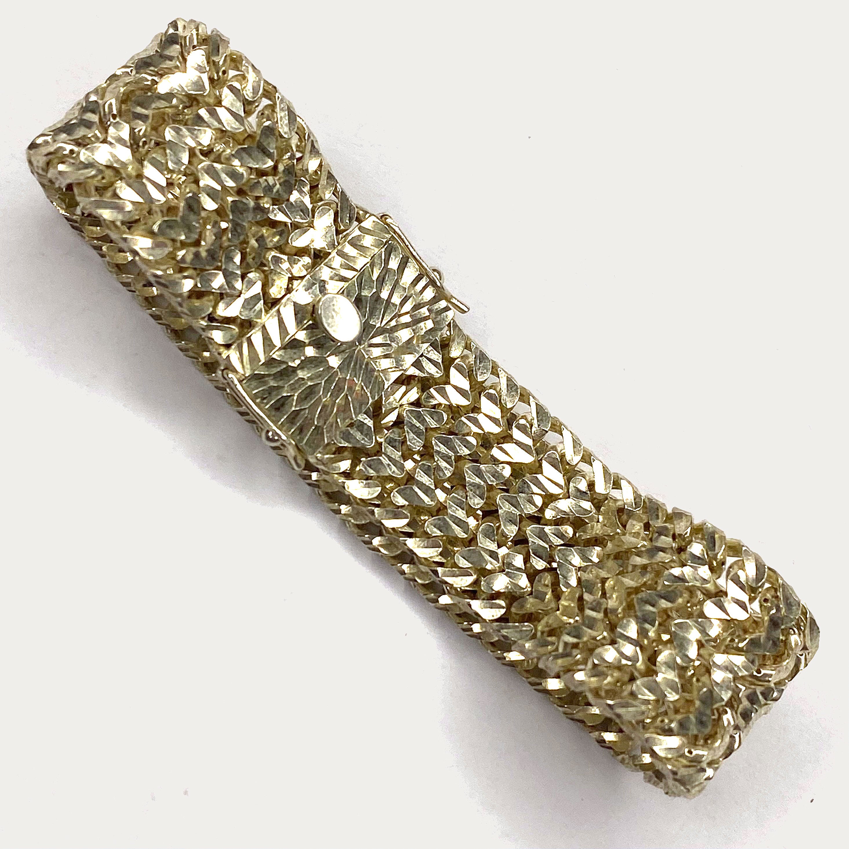 Heart Link Mesh Bracelet - Handmade Silver