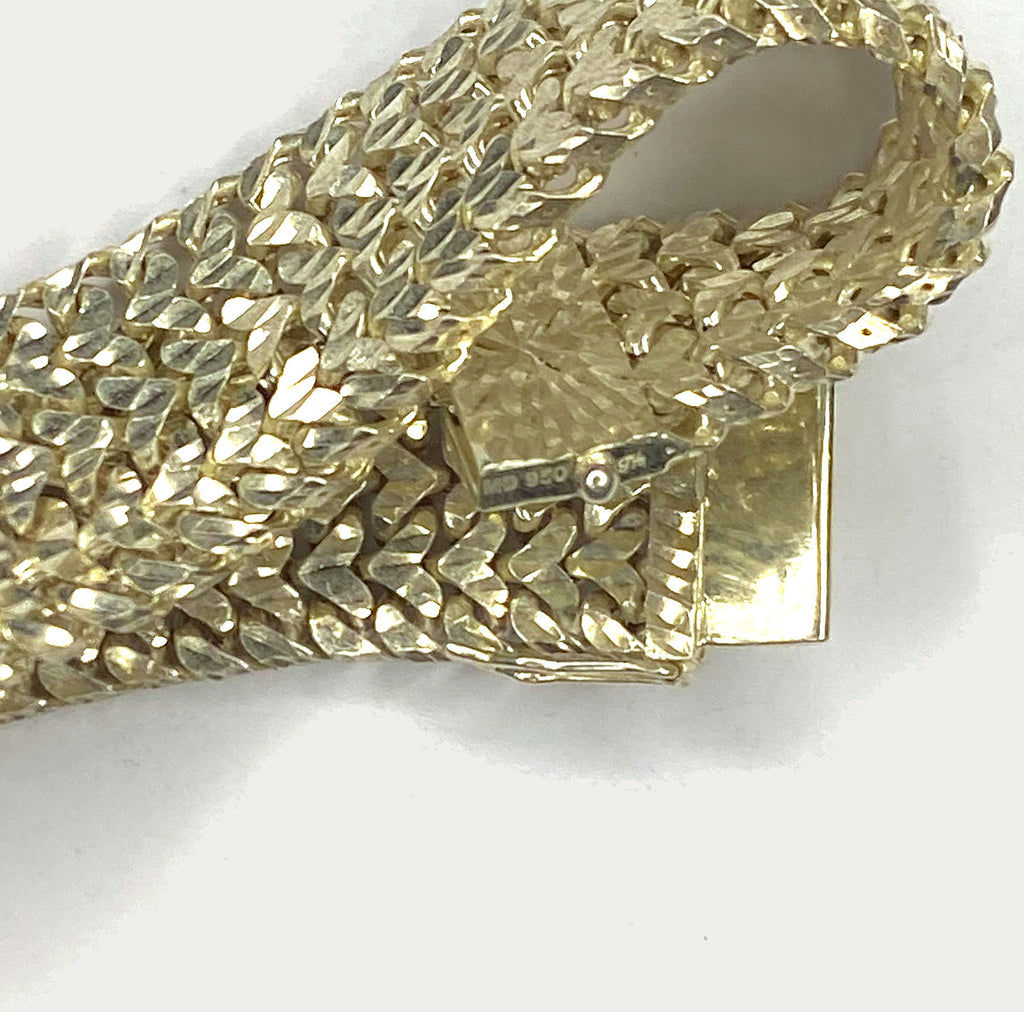 Heart Link Mesh Bracelet - Handmade Silver