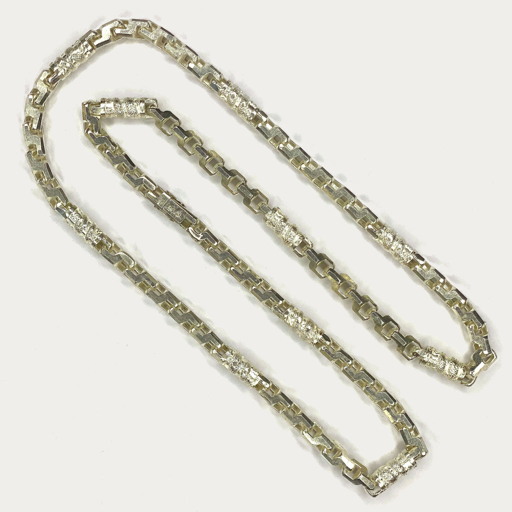 Dragon Link Necklace - Handmade Silver Chain
