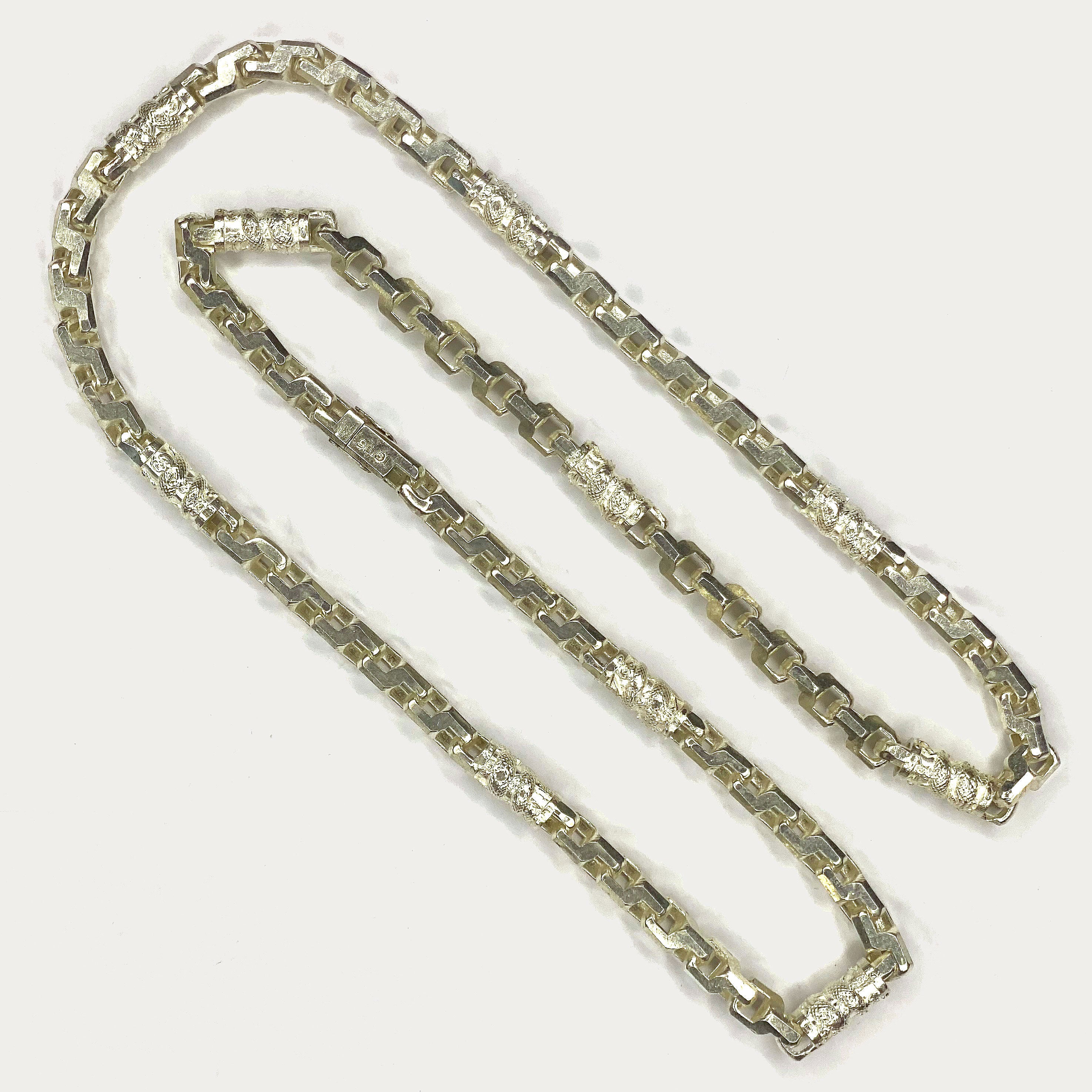 Dragon Link Necklace - Handmade Silver Chain