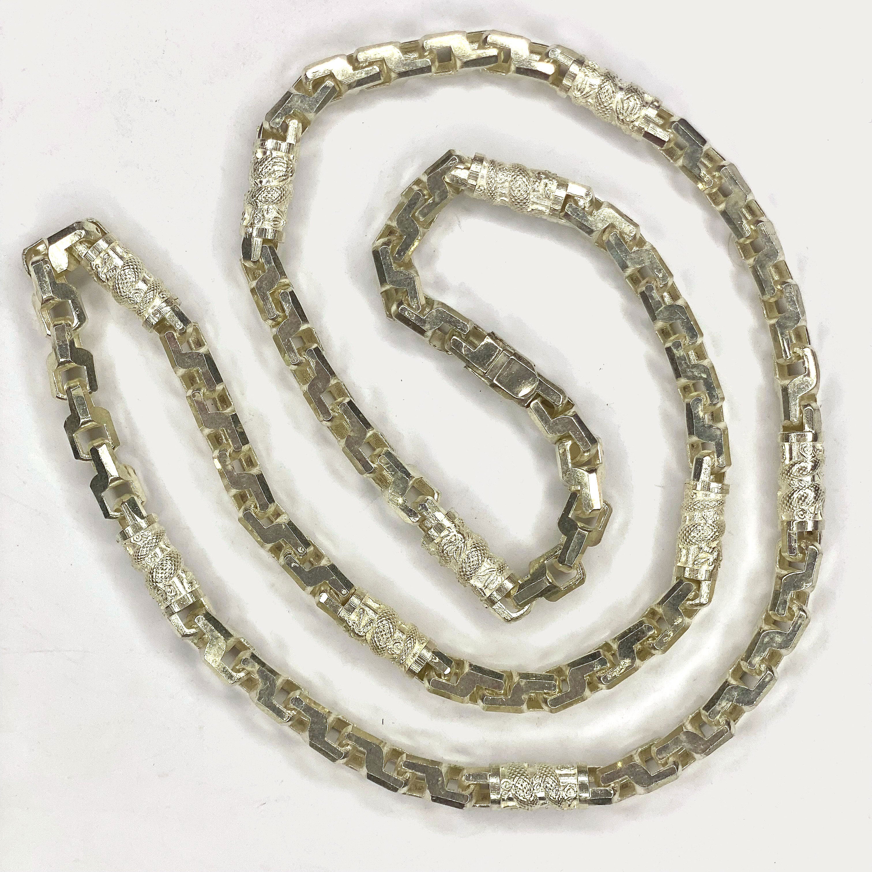 Dragon Link Necklace - Handmade Silver Chain