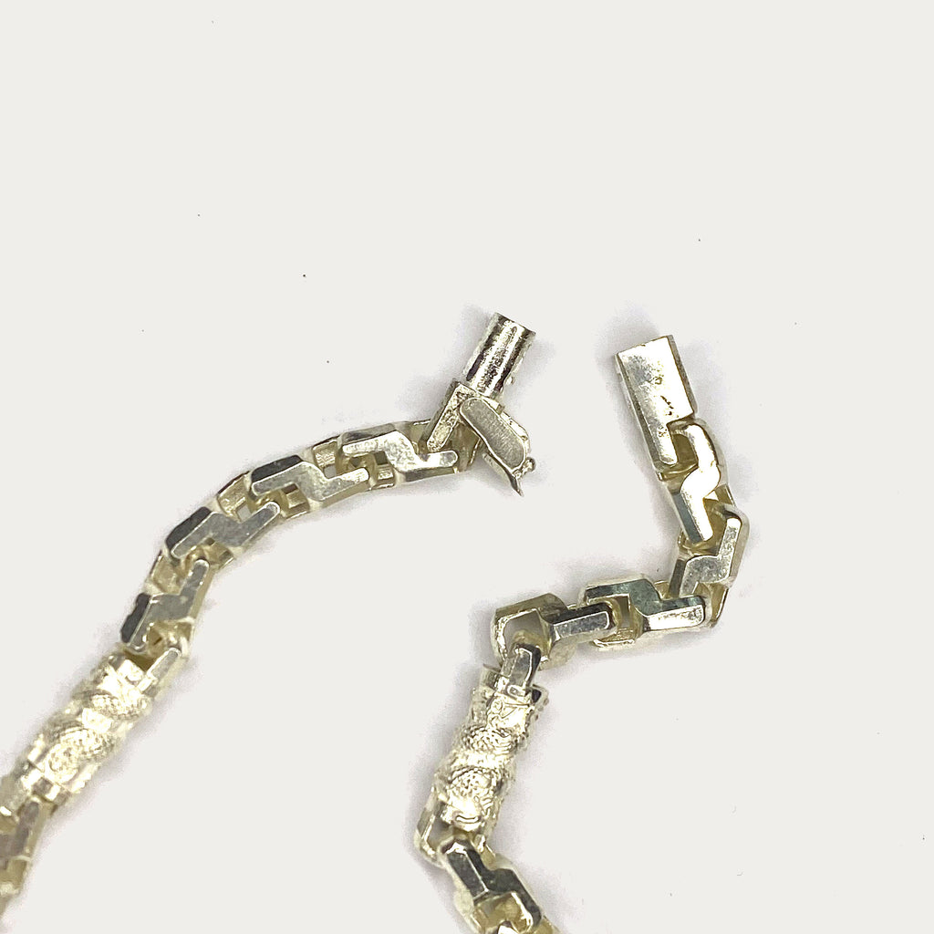 Dragon Link Necklace - Handmade Silver Chain