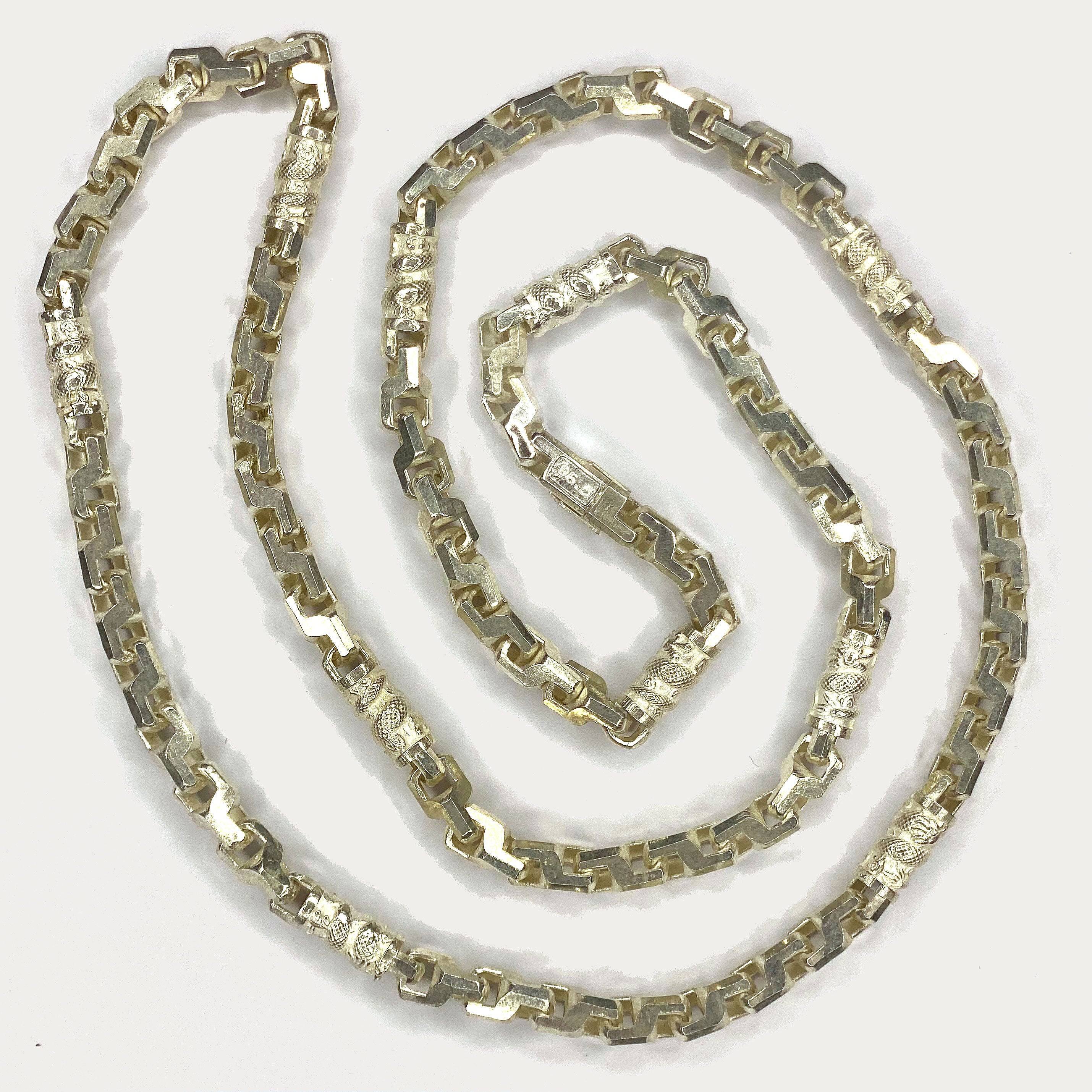 Dragon Link Necklace - Handmade Silver Chain