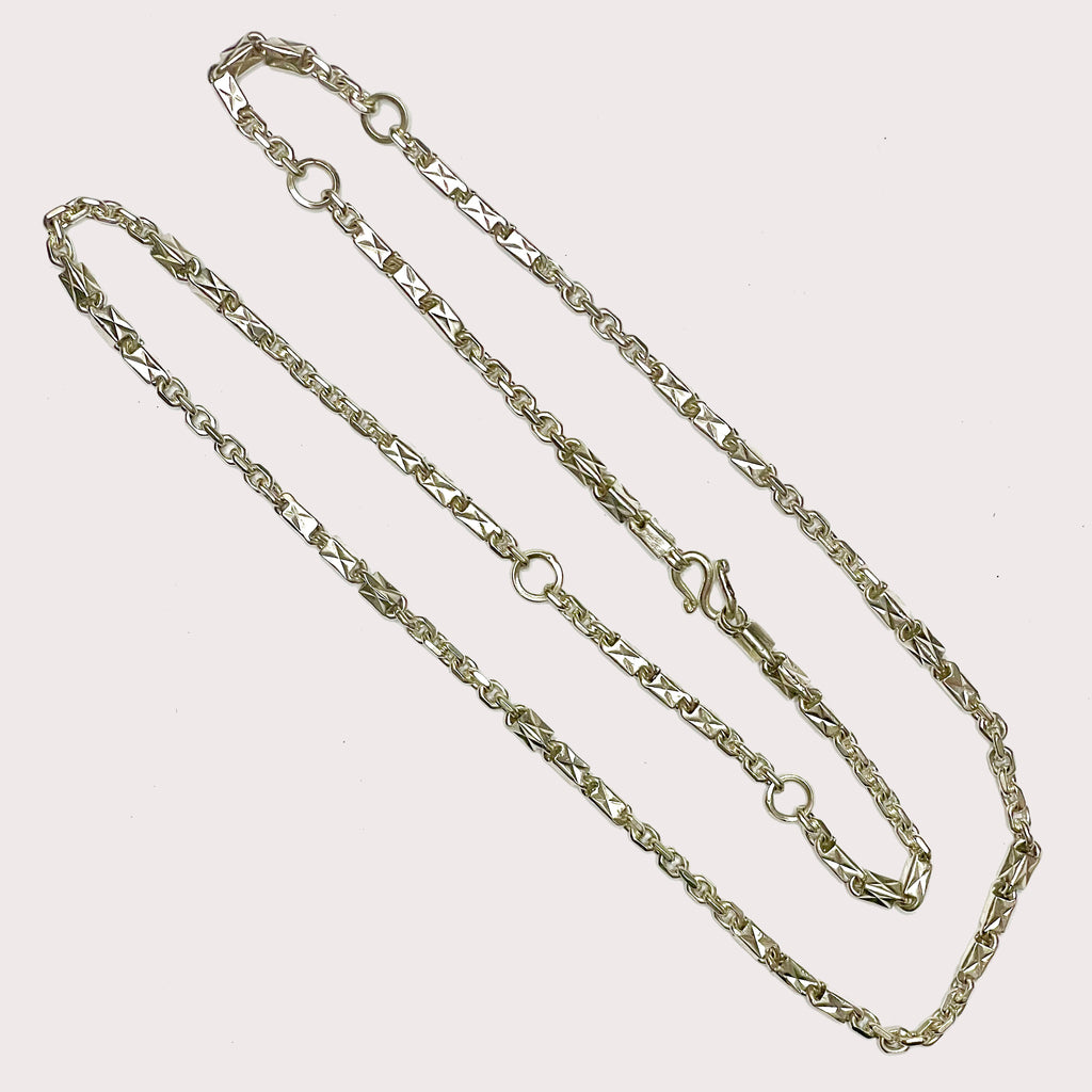 Sugarcane Baht Chain - Handmade 999 Fine Silver