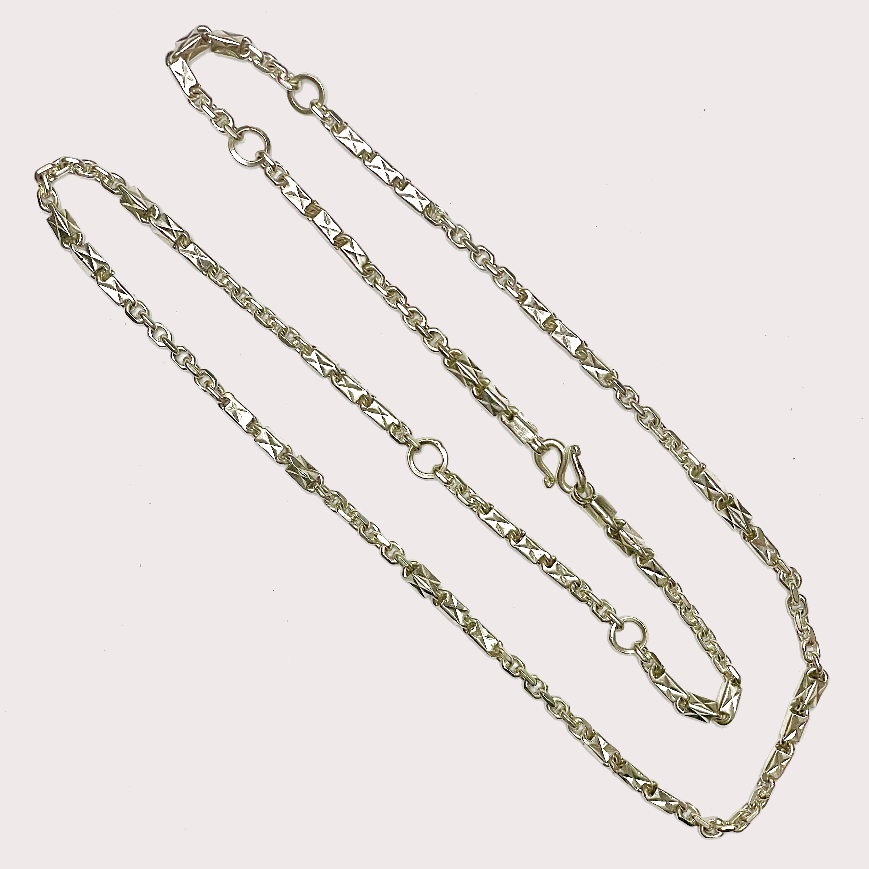 Sugarcane Baht Chain - Handmade 999 Fine Silver