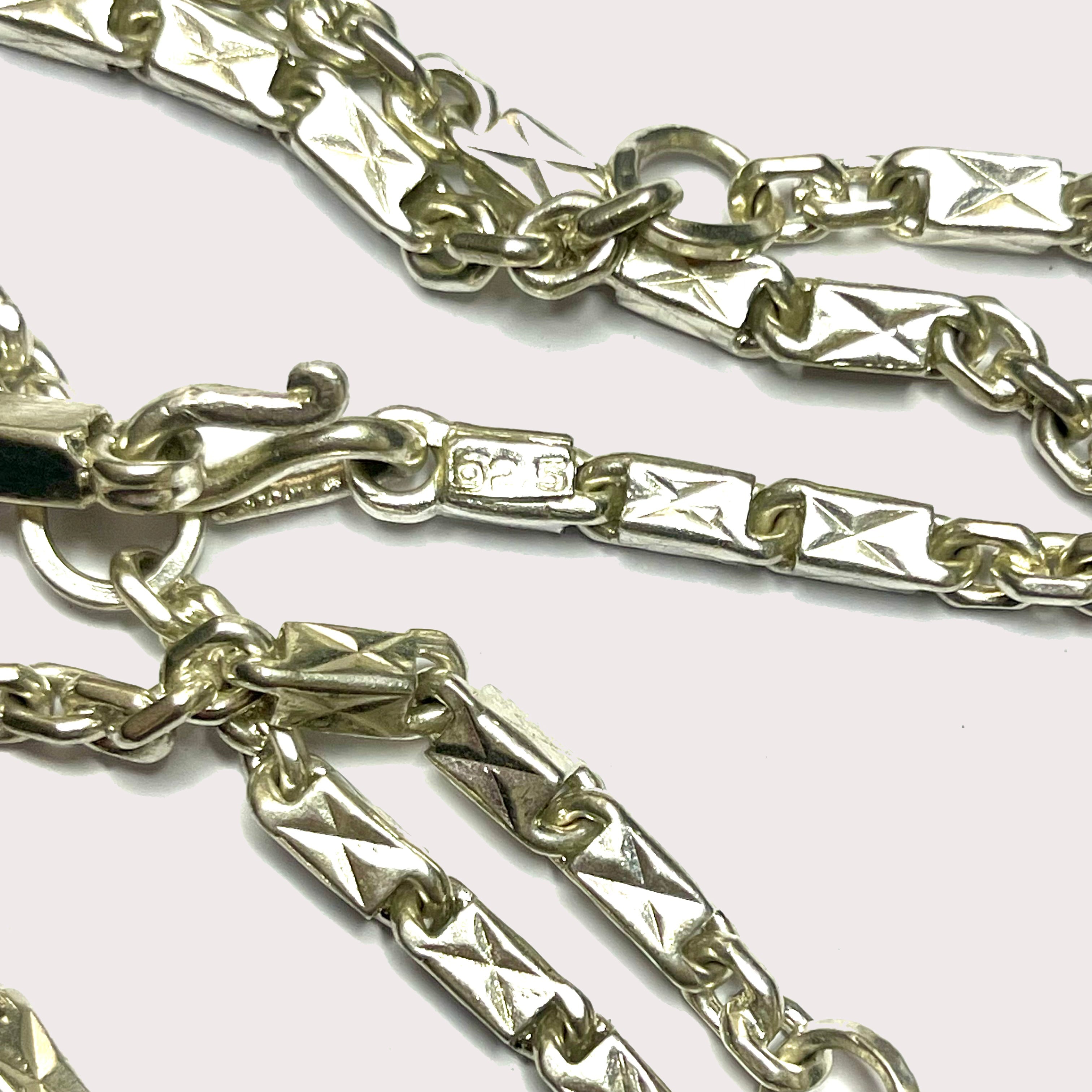 Sugarcane Baht Chain - Handmade 999 Fine Silver