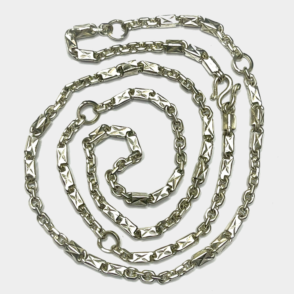 Sugarcane Baht Chain - Handmade 999 Fine Silver