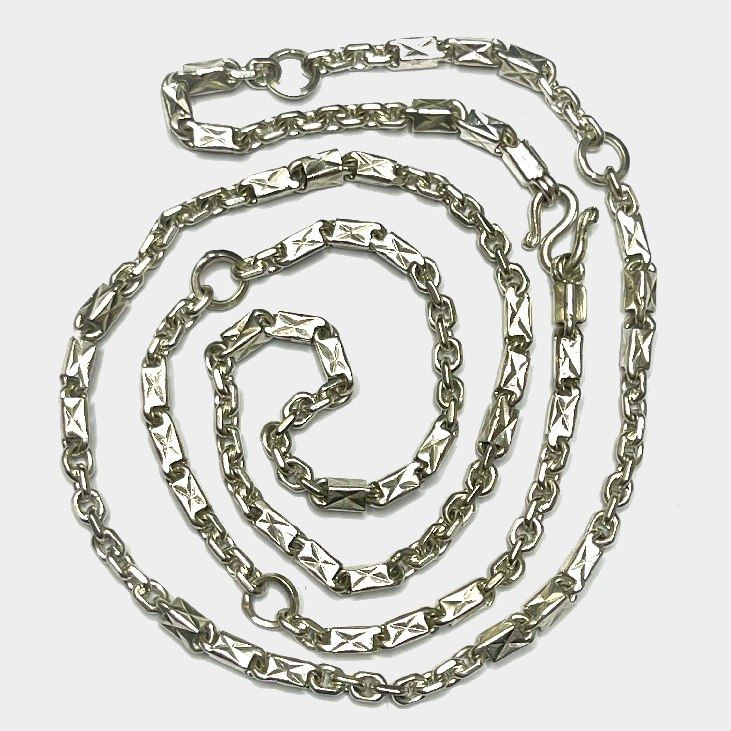 Sugarcane Baht Chain - Handmade 999 Fine Silver
