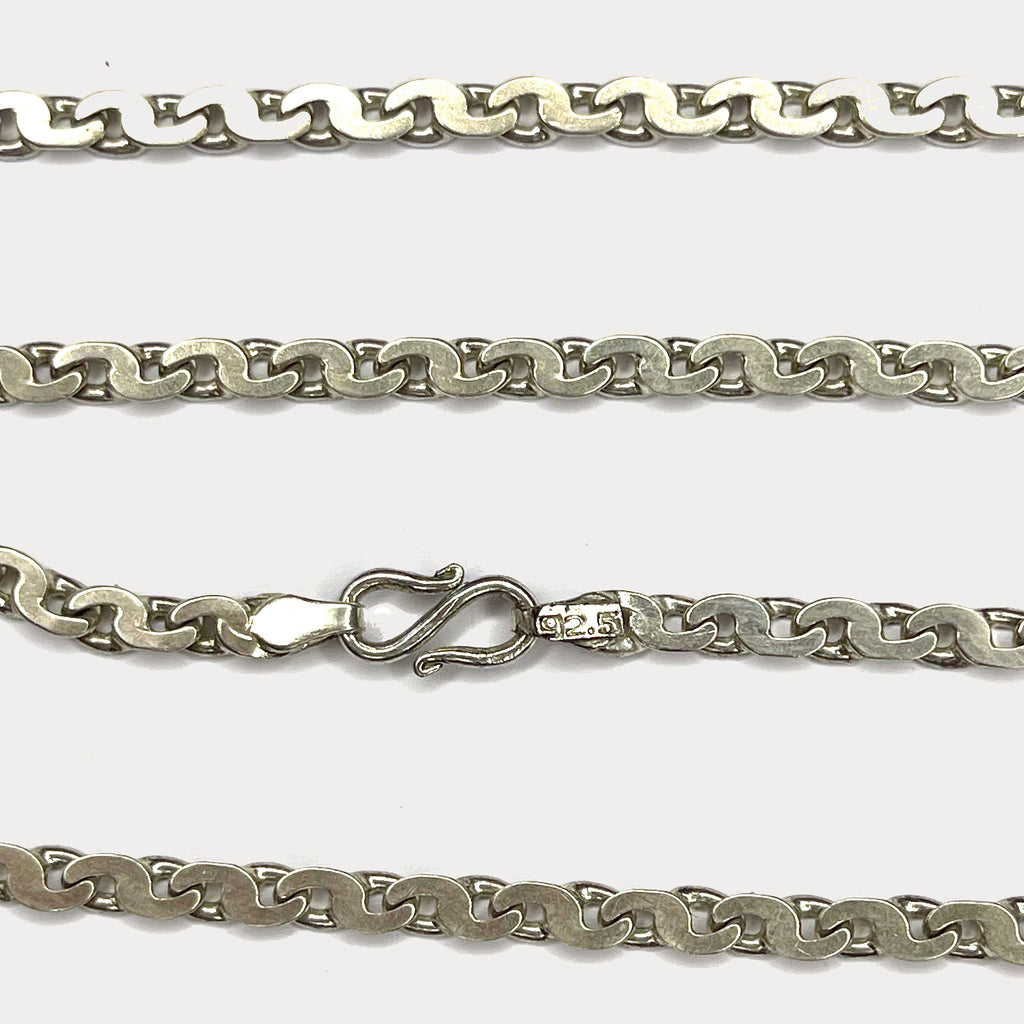 Flat S Link Necklace - Handmade Silver Chain