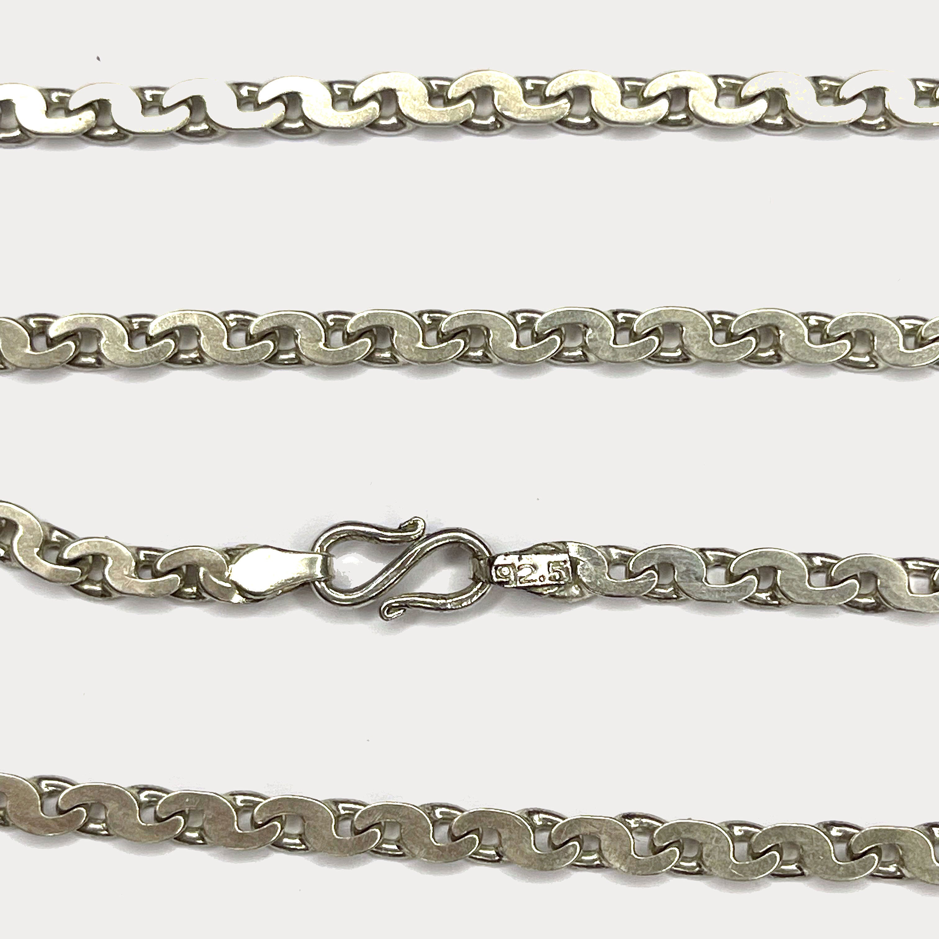 Flat S Link Necklace - Handmade Silver Chain