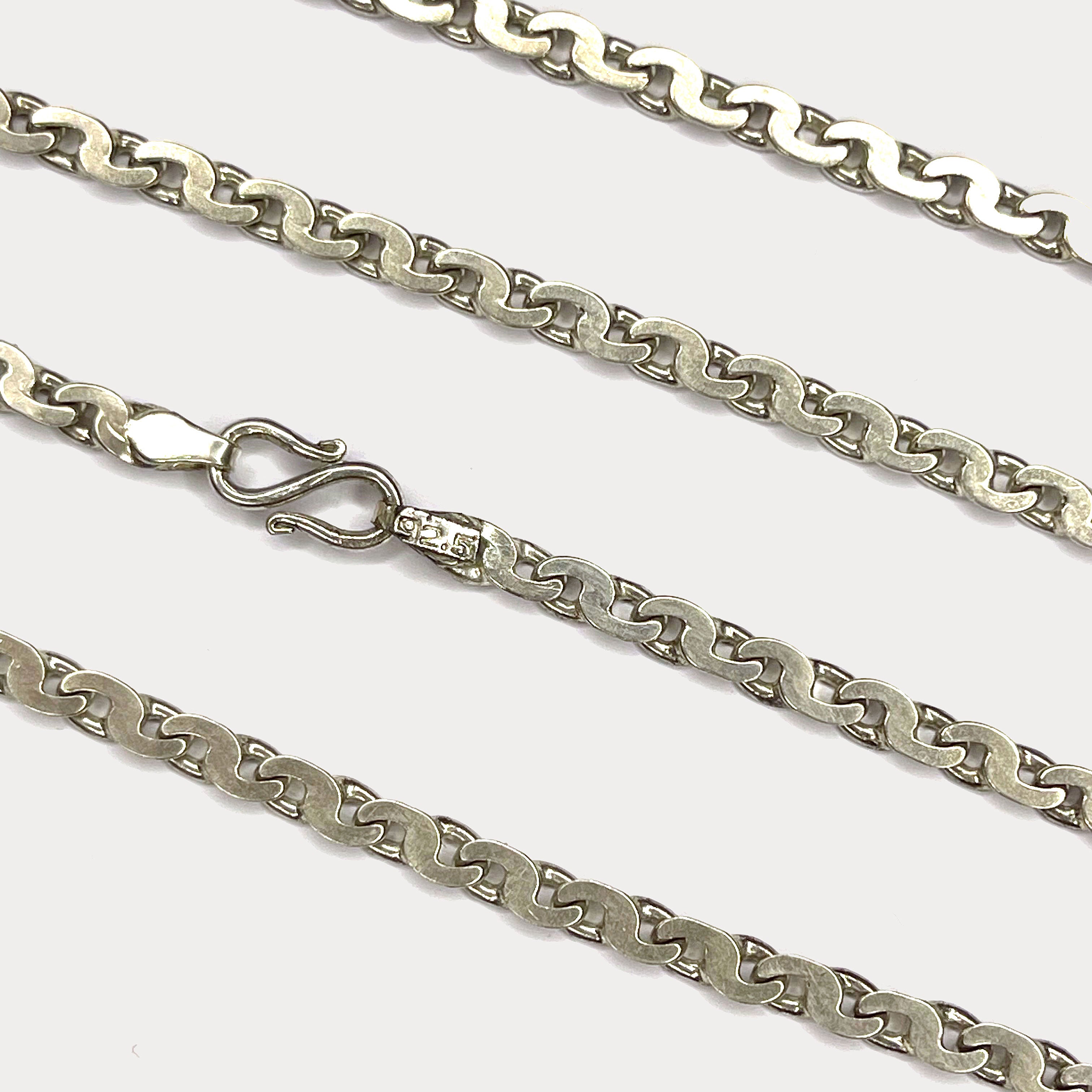 Flat S Link Necklace - Handmade Silver Chain