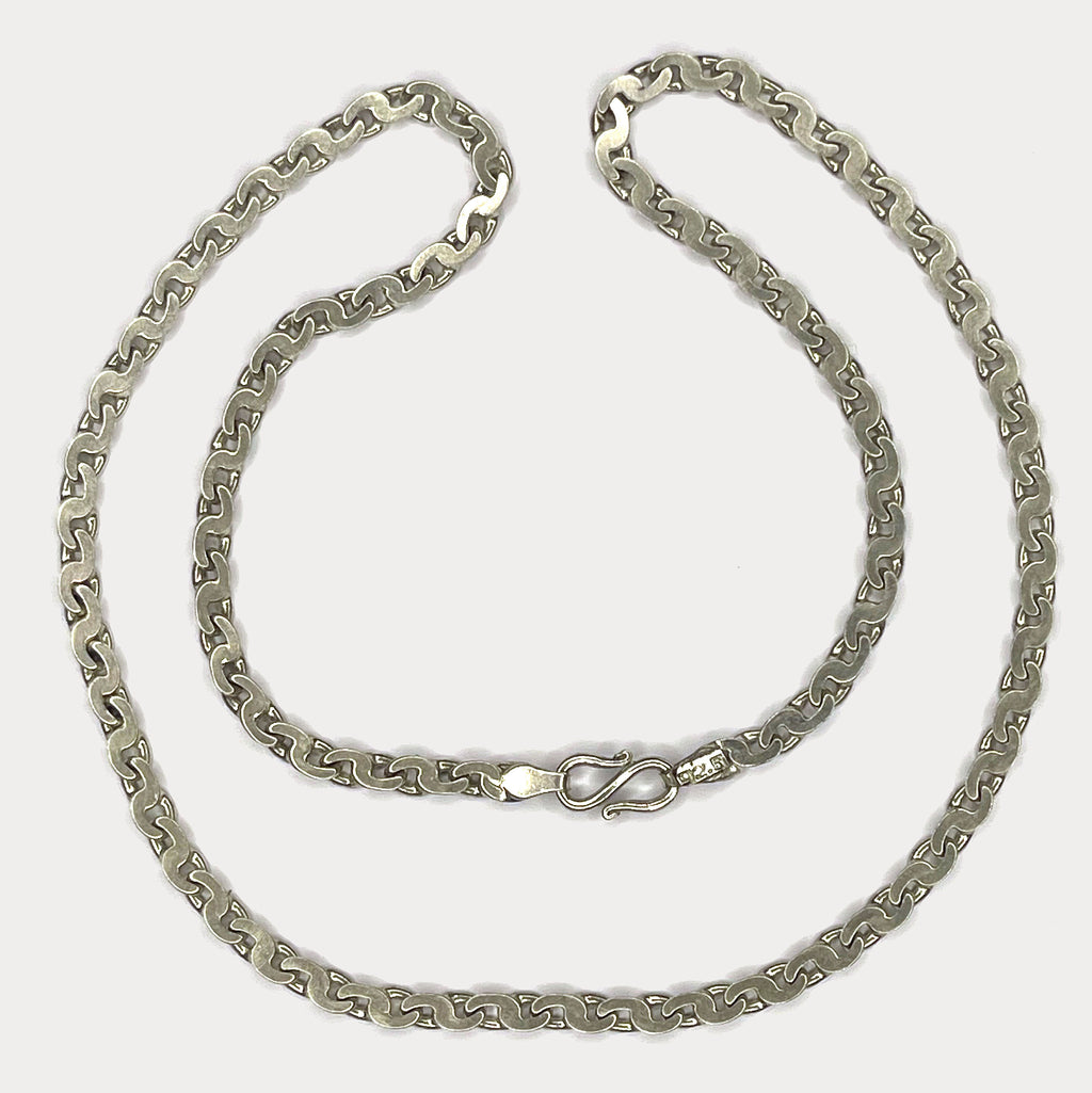 Flat S Link Necklace - Handmade Silver Chain
