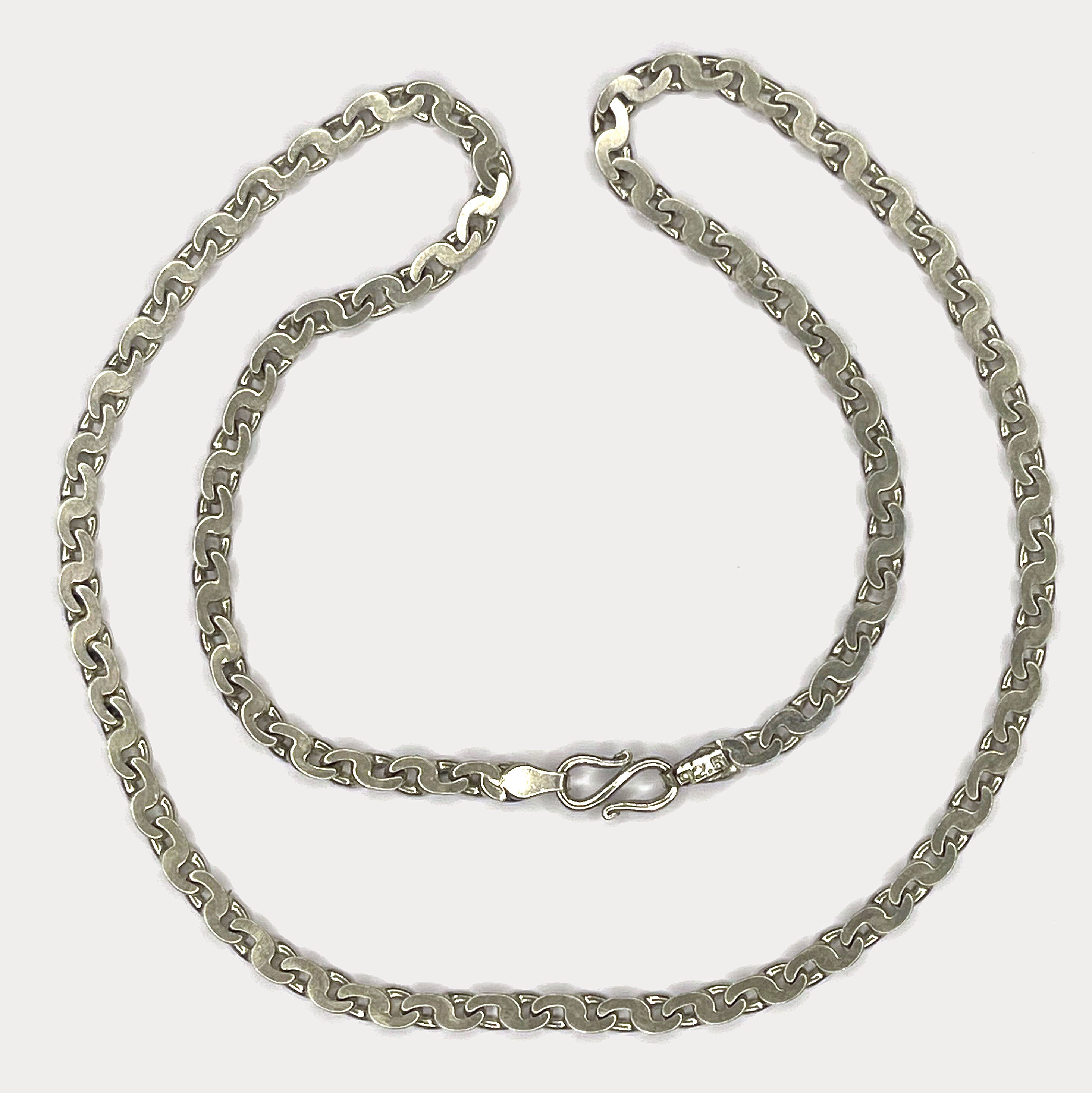 Flat S Link Necklace - Handmade Silver Chain