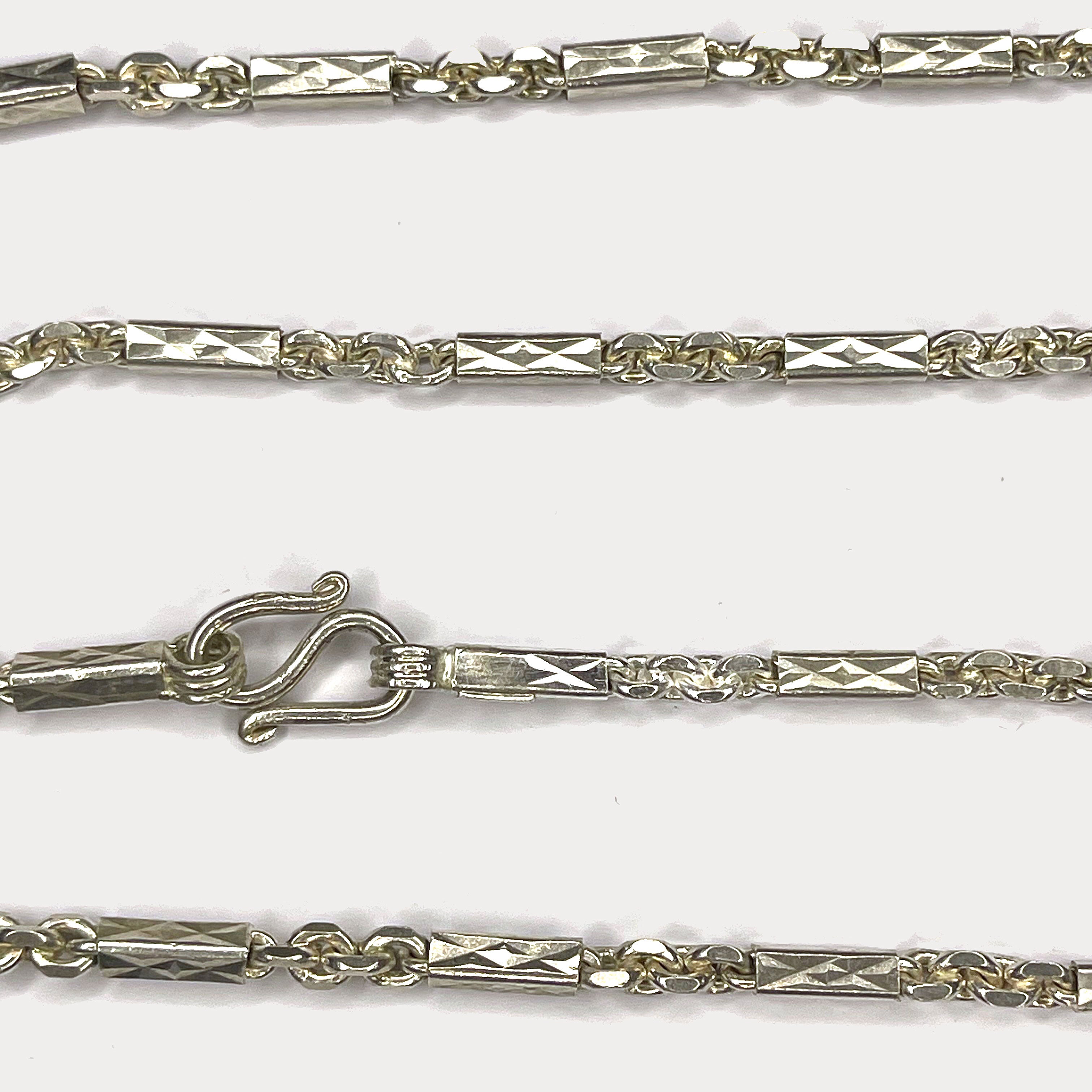 Sugarcane Cambodian Baht Necklace - Handmade Silver Chain