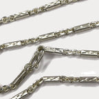 Sugarcane Cambodian Baht Necklace - Handmade Silver Chain