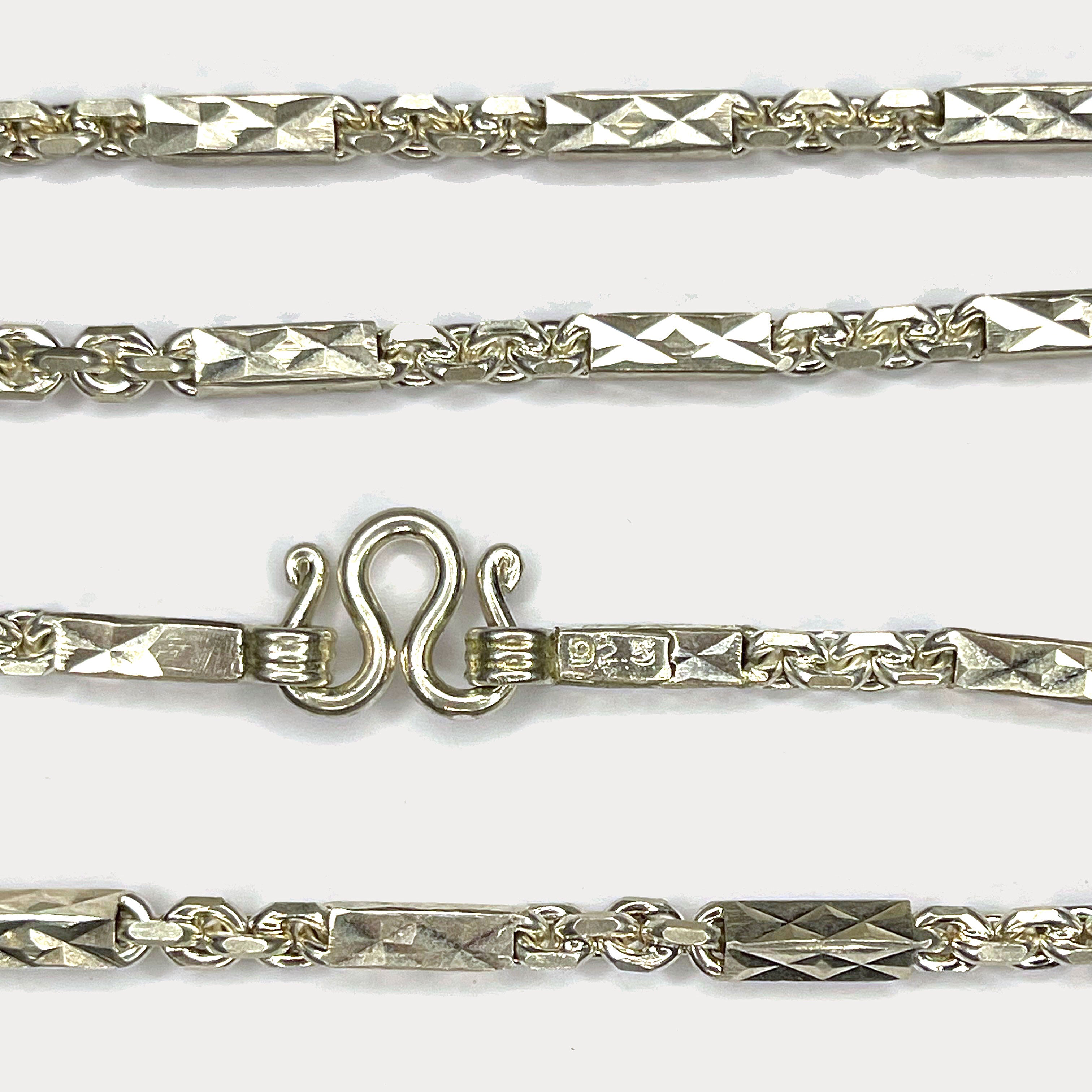 Sugarcane Cambodian Baht Necklace - Handmade Silver Chain