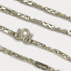 Sugarcane Cambodian Baht Necklace - Handmade Silver Chain