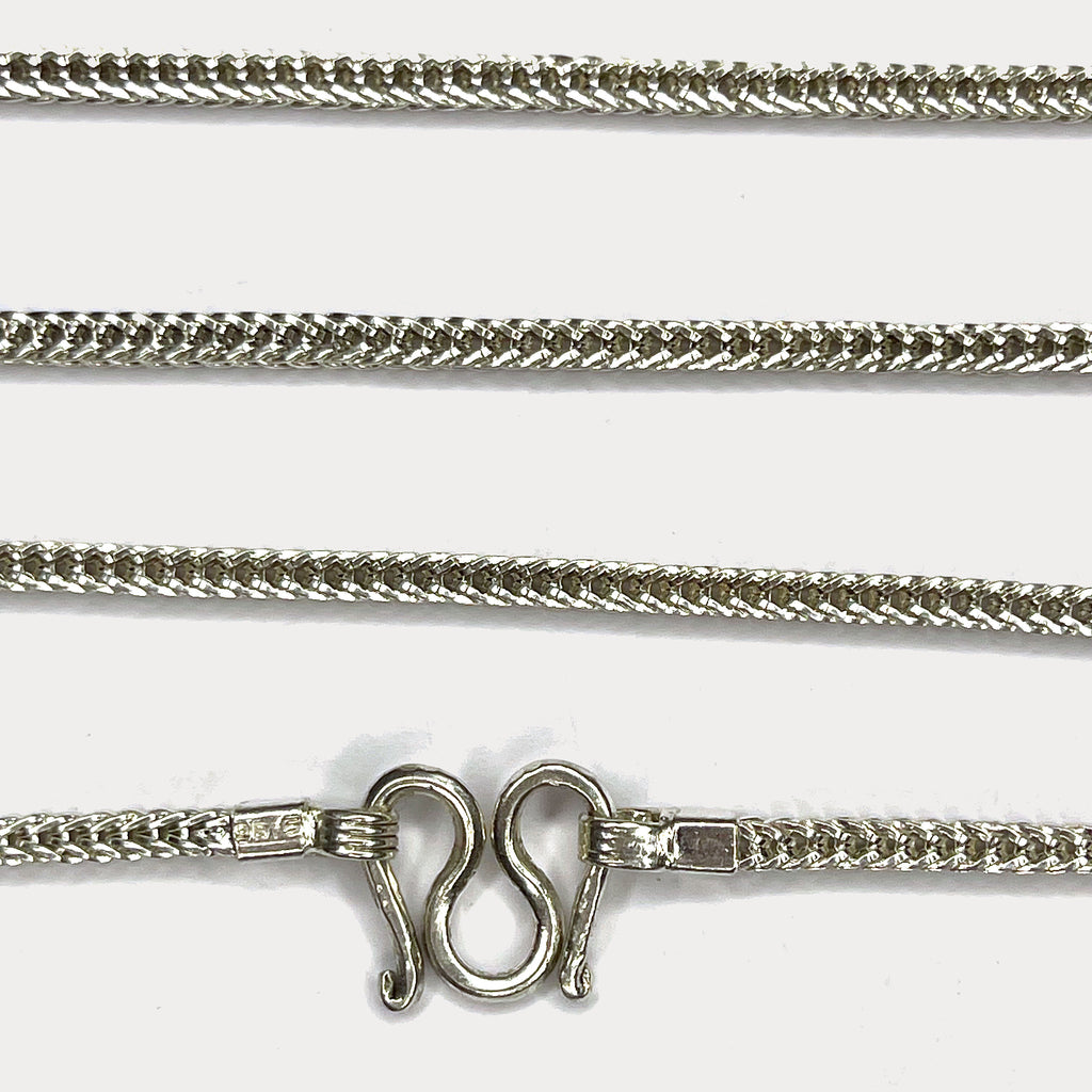 Snake Skin Rope Link Necklace - Handmade Silver Chain