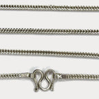 Snake Skin Rope Link Necklace - Handmade Silver Chain