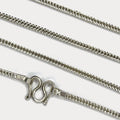 Snake Skin Rope Link Necklace - Handmade Silver Chain