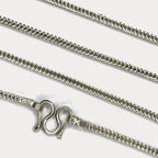 Snake Skin Rope Link Necklace - Handmade Silver Chain