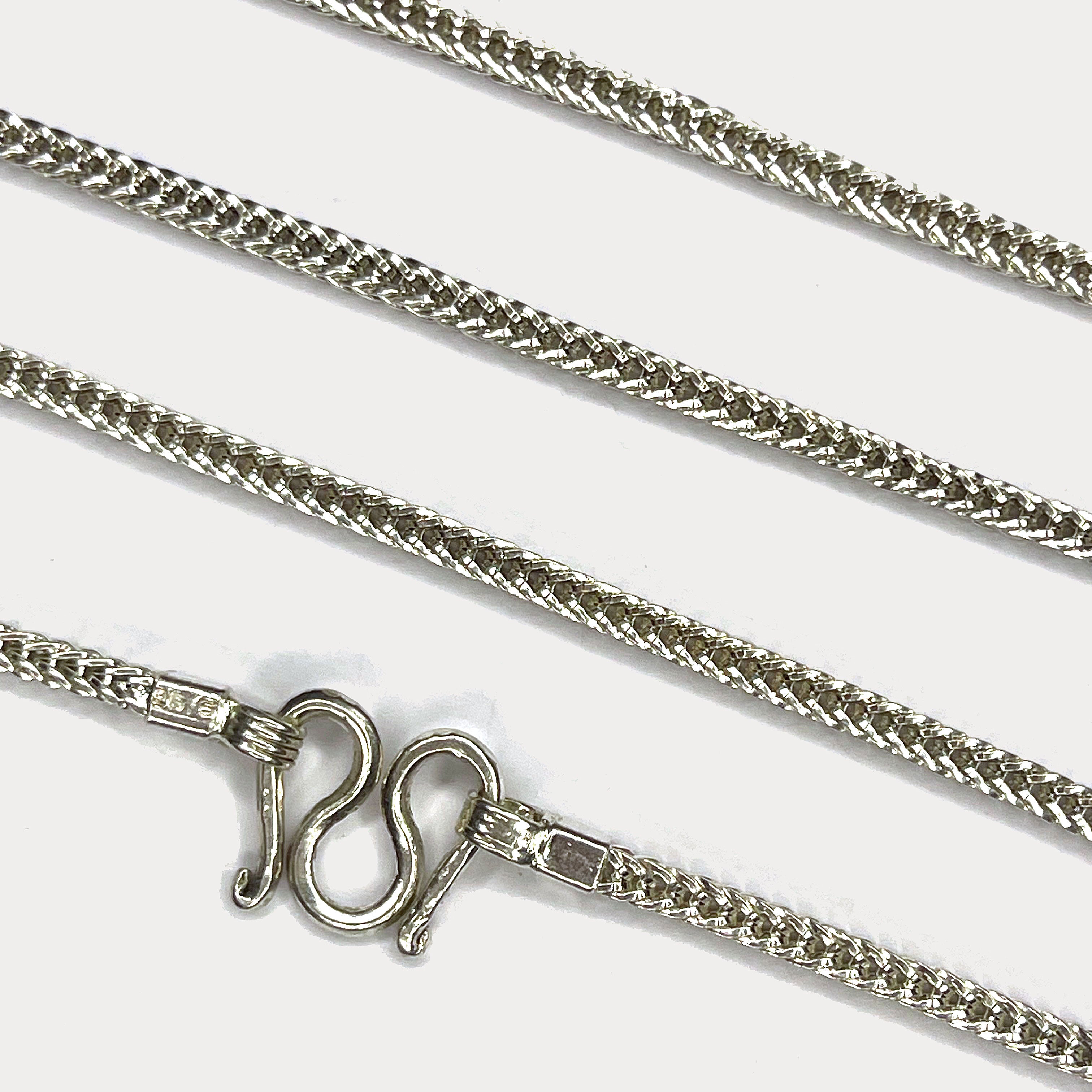 Snake Skin Rope Link Necklace - Handmade Silver Chain