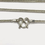 Snake Skin Rope Link Necklace - Handmade Silver Chain