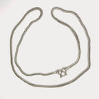 Snake Skin Rope Link Necklace - Handmade Silver Chain