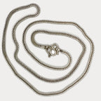 Snake Skin Rope Link Necklace - Handmade Silver Chain