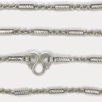 Round Baht Link Necklace - Handmade 999 Pure Silver Chain