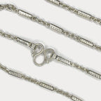 Round Baht Link Necklace - Handmade 999 Pure Silver Chain