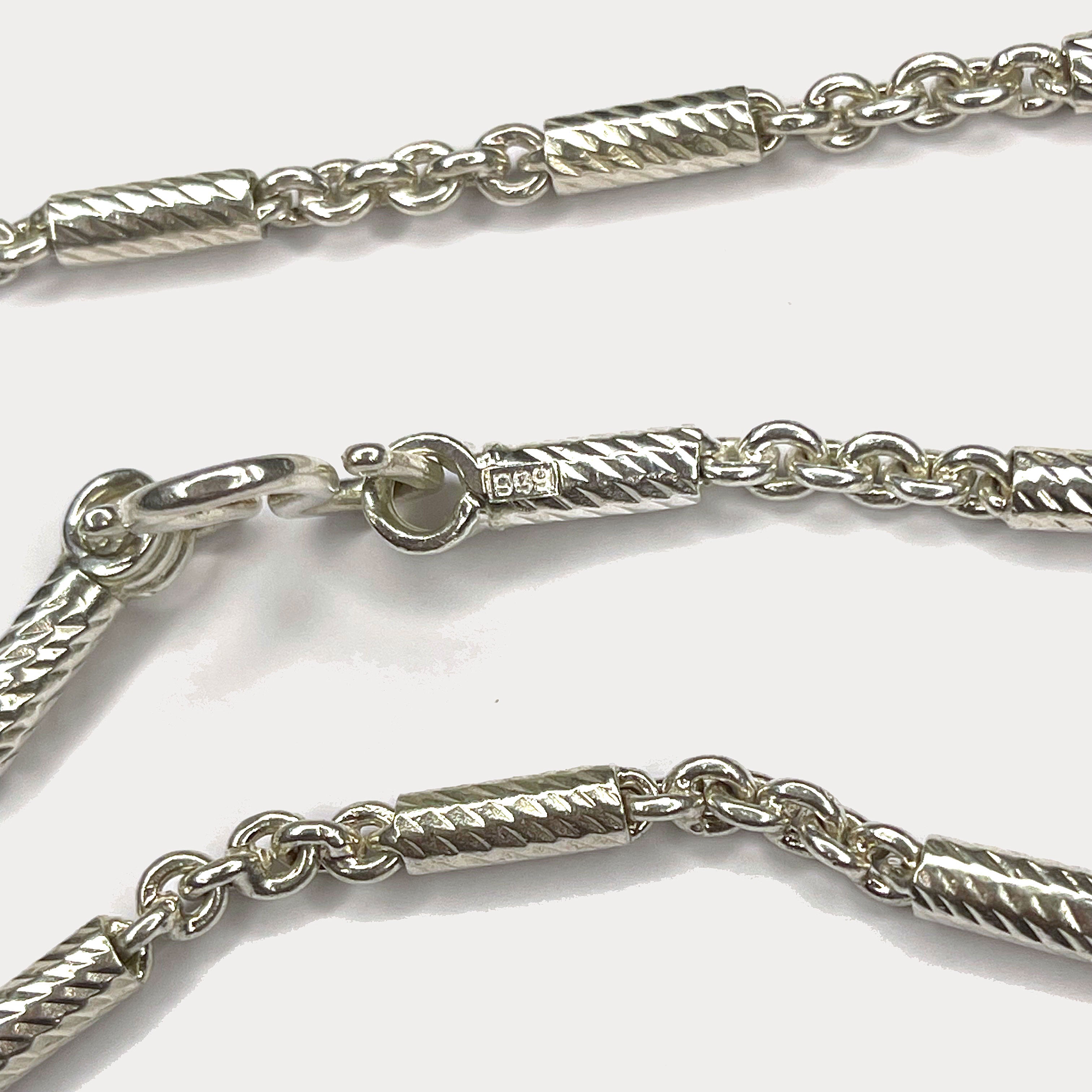 Round Baht Link Necklace - Handmade 999 Pure Silver Chain