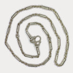 Round Baht Link Necklace - Handmade 999 Pure Silver Chain