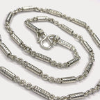 Round Baht Link Necklace - Handmade 999 Pure Silver Chain