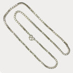 Square Box Link Necklace - Handmade Silver & White Gold Chain