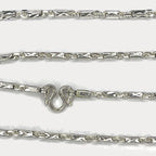 Sugarcane Cambodian Baht Necklace - Handmade Silver & White Gold Chain