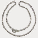 Sugarcane Cambodian Baht Necklace - Handmade Silver & White Gold Chain