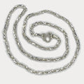 Sugarcane Cambodian Baht Necklace - Handmade Silver & White Gold Chain