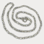 Sugarcane Cambodian Baht Necklace - Handmade Silver & White Gold Chain