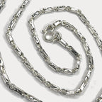 Sugarcane Cambodian Baht Necklace - Handmade Silver & White Gold Chain