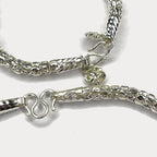Snake Skin Rope Link Necklace & Bracelet Set - Handmade Silver Chains