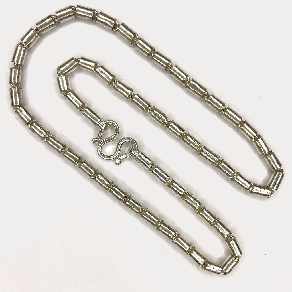 Round Baht Link Necklace - Handmade 999 Pure Silver Chain