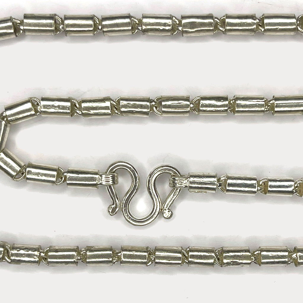 Round Baht Link Necklace - Handmade 999 Pure Silver Chain
