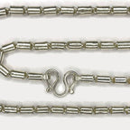 Round Baht Link Necklace - Handmade 999 Pure Silver Chain