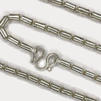Round Baht Link Necklace - Handmade 999 Pure Silver Chain