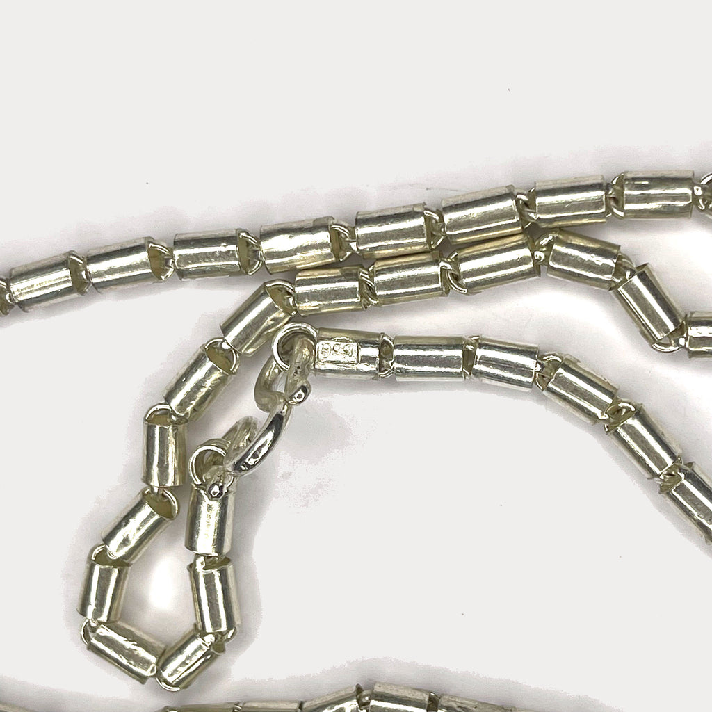 Round Baht Link Necklace - Handmade 999 Pure Silver Chain