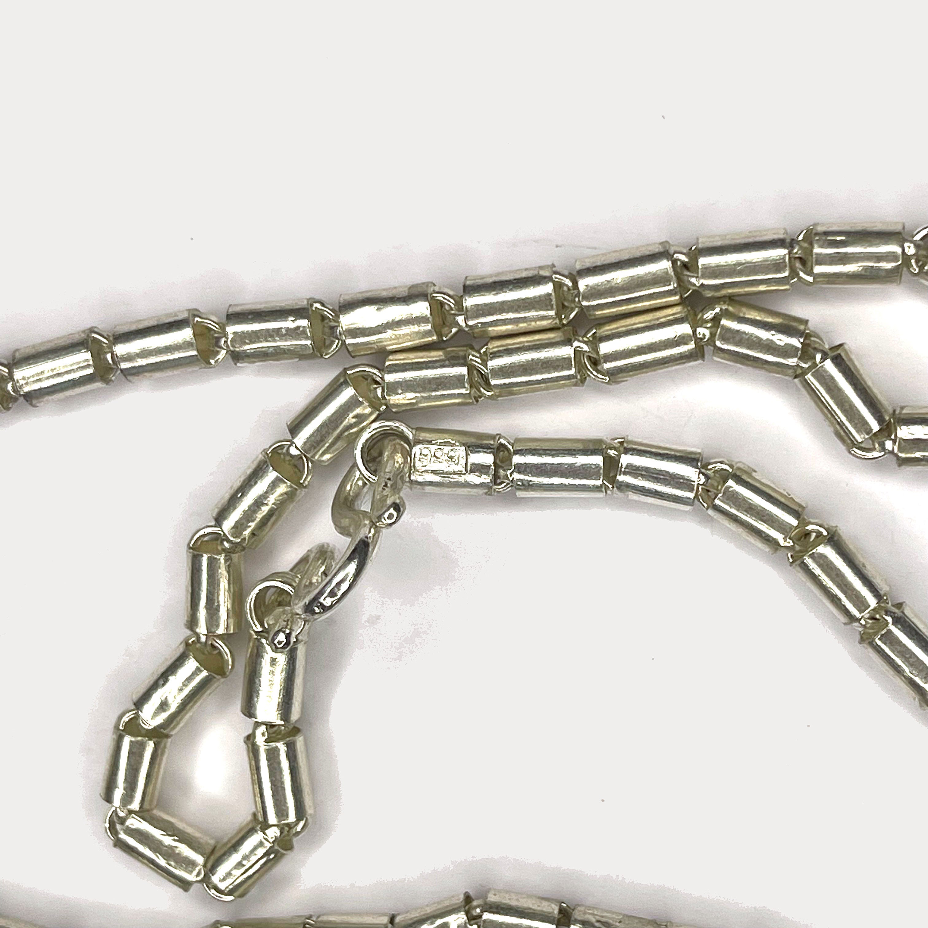 Round Baht Link Necklace - Handmade 999 Pure Silver Chain