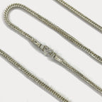 Snake Skin Rope Link Necklace - Handmade Silver Chain
